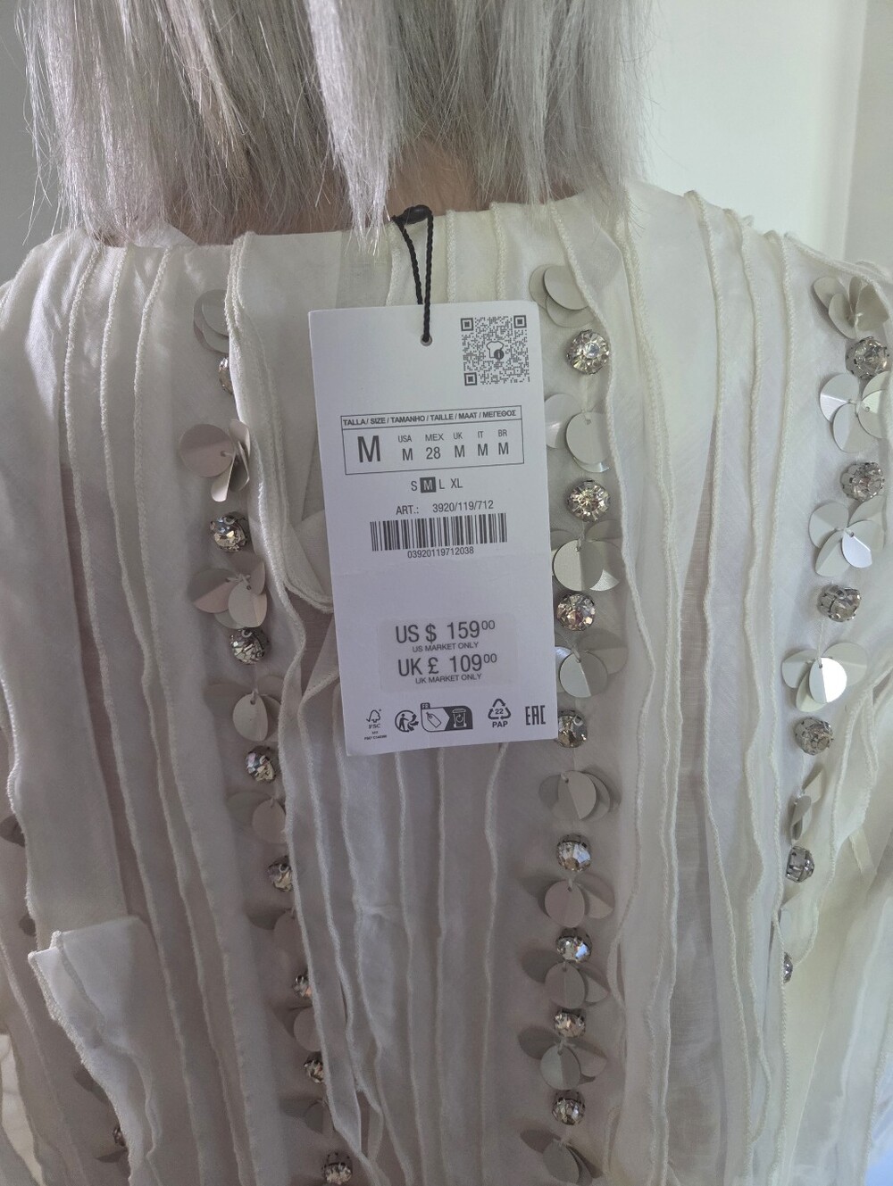RARE Zara Womens Appliques Ruffled Jacket with Beads & Ruffles Size M #3920/119 - Picture 9 of 12
